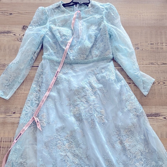 Mac Duggal Light Blue Floral Maxi Dress - Picture 6 of 12